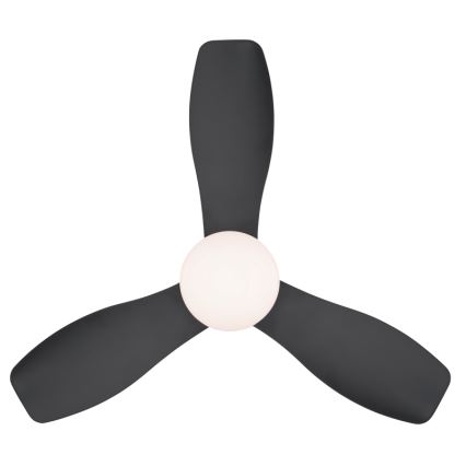 Globo - Prigušivi stropni ventilator s LED/15W/230V 2700-6500K crni + daljinski upravljač