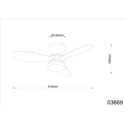 Globo - Prigušivi stropni ventilator s LED/15W/230V 2700-6500K crni + daljinski upravljač