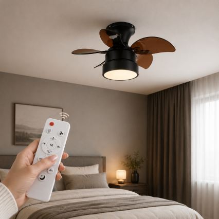 Globo - LED prigušivi stropni ventilator LED/22W/230V 3000/4500/6000K smeđi + daljinski upravljač