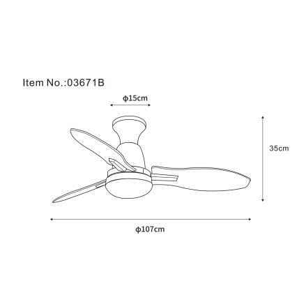 Globo - LED Prigušivi stropni ventilator LED/22W/230V 3000/4500/6000K + daljinski upravljač