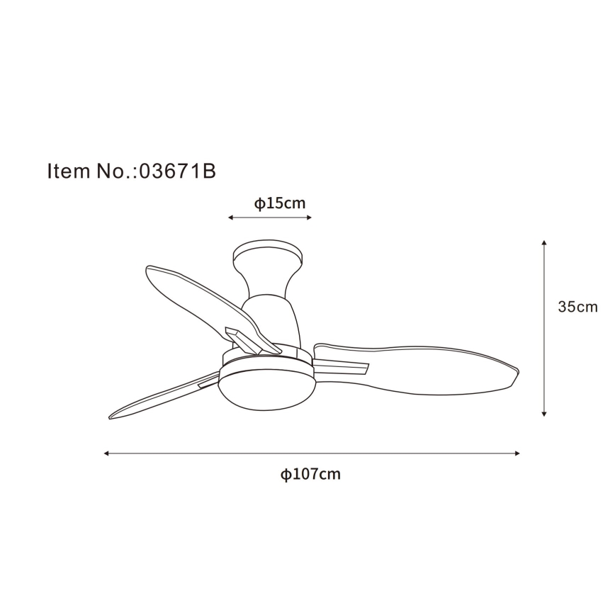 Globo - LED Prigušivi stropni ventilator LED/22W/230V 3000/4500/6000K + daljinski upravljač