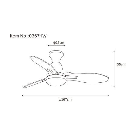 Globo - LED Prigušivi stropni ventilator LED/22W/230V 3000/4500/6000K + daljinski upravljač
