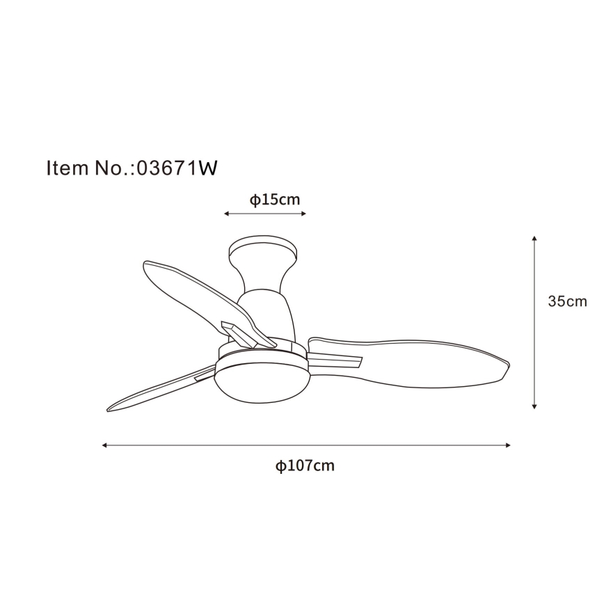 Globo - LED Prigušivi stropni ventilator LED/22W/230V 3000/4500/6000K + daljinski upravljač