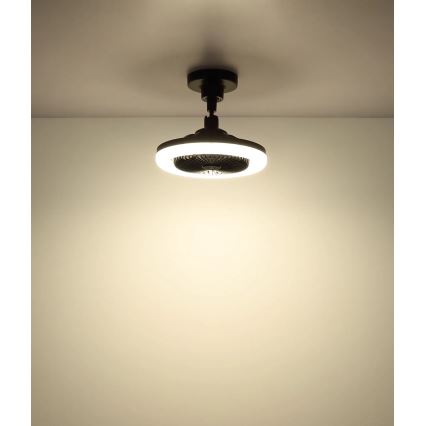 Globo - LED stropni ventilator s mogućnošću prigušivanja LED/20W/230V 3000-6500K crni + daljinski upravljač