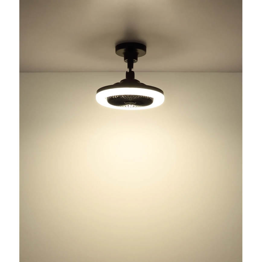Globo - LED stropni ventilator s mogućnošću prigušivanja LED/20W/230V 3000-6500K crni + daljinski upravljač