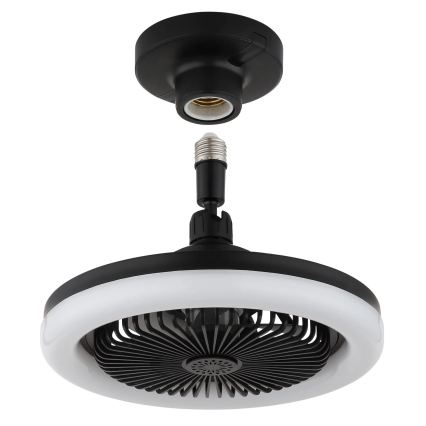Globo - LED stropni ventilator s mogućnošću prigušivanja LED/20W/230V 3000-6500K crni + daljinski upravljač