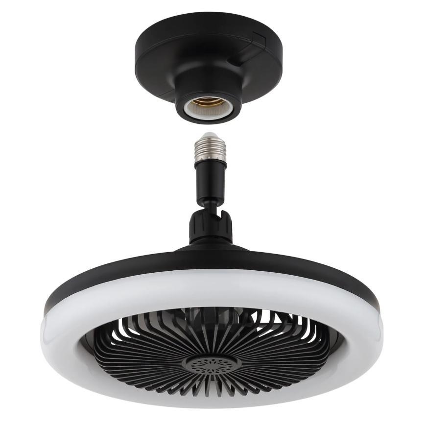 Globo - LED stropni ventilator s mogućnošću prigušivanja LED/20W/230V 3000-6500K crni + daljinski upravljač