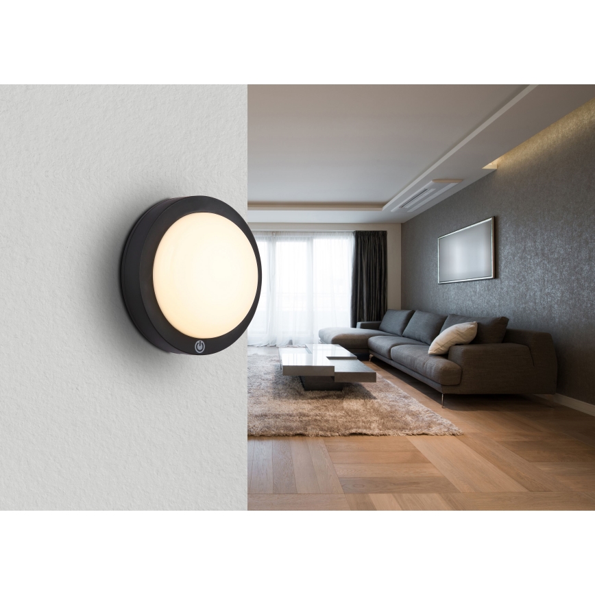 Globo - LED Punjiva dodirna zidna svjetiljka LED/1,2W/3,7V pr. 15 cm 1800 mAh crna