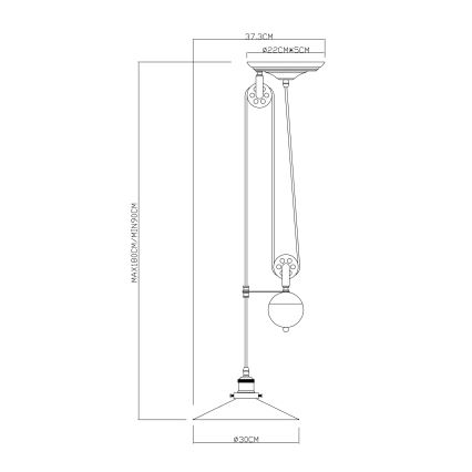 Globo - Luster na sajli 1xE27/60W/230V