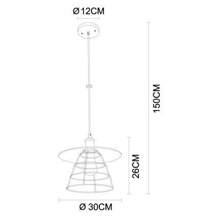 Globo - Luster na sajli 1xE27/60W/230V