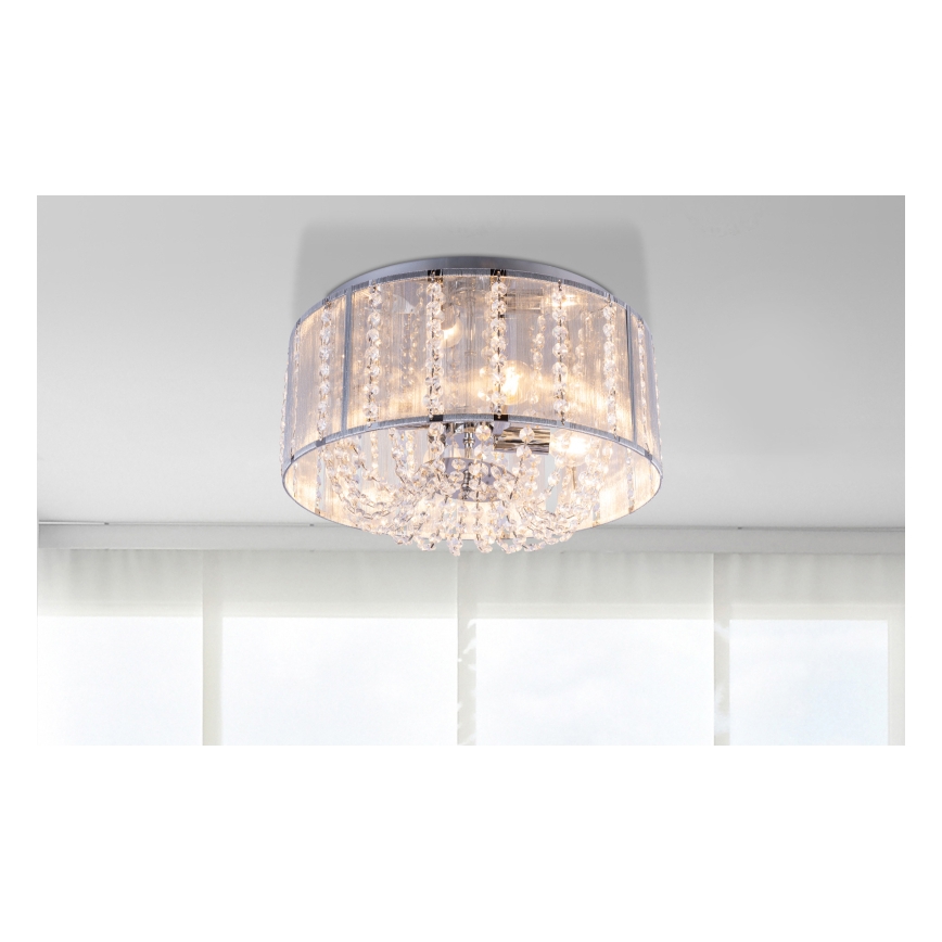 Globo - Kristalna stropna svjetiljka 4xE14/40W/230V