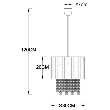 Globo - Luster na sajli 1xE27/60W/230V