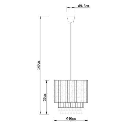 Globo - Luster na sajli 1xE27/60W/230V