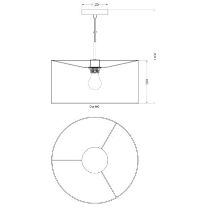 Globo - Luster na sajli 1xE27/60W/230V