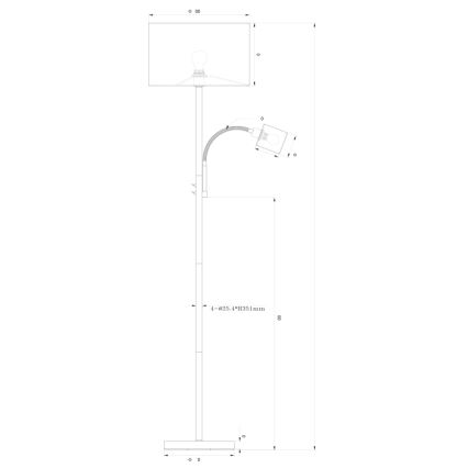 Globo - Podna lampa 1xE27/40W/230V + 1xE14/25W