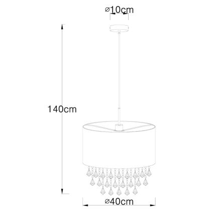 Globo - Luster na sajli 1xE27/60W/230V