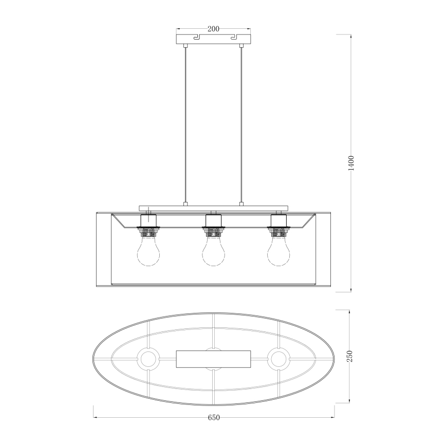 Globo - Luster na sajli 3xE27/60W/230V