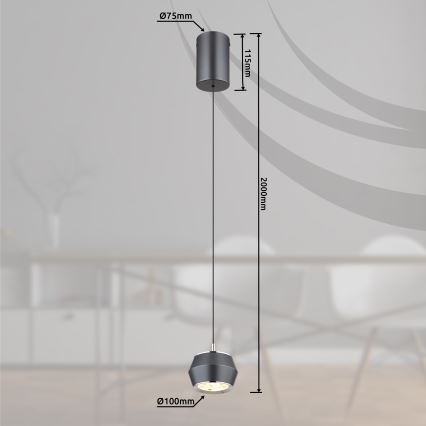 Globo - LED Luster na sajli LED/6W/230V