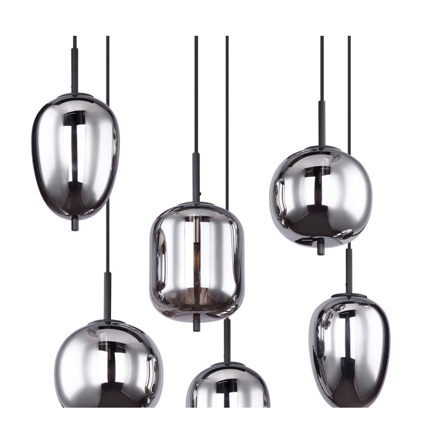 Globo - Luster na sajli 6xE14/40W/230V crna
