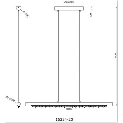 Globo 15354-20 - LED luster na kabelu FELICITAS, s mogućnošću prigušivanja, LED/25W/230V, bež