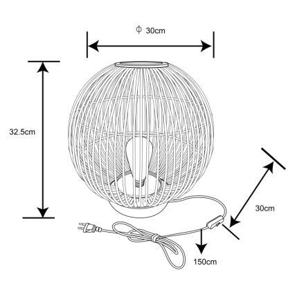 Globo - Stolna lampa 1xE27/60W230V bambus