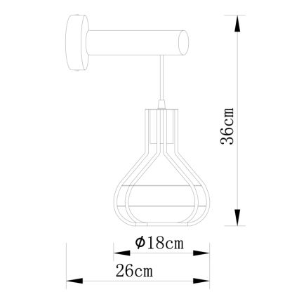 Globo - Zidna svjetiljka 1xE27/60W/230V