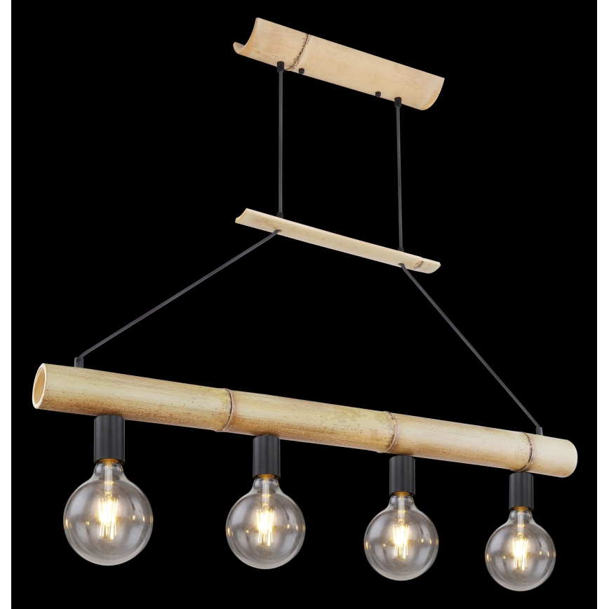 Globo - Luster na sajli 4xE27/60W/230V bambus