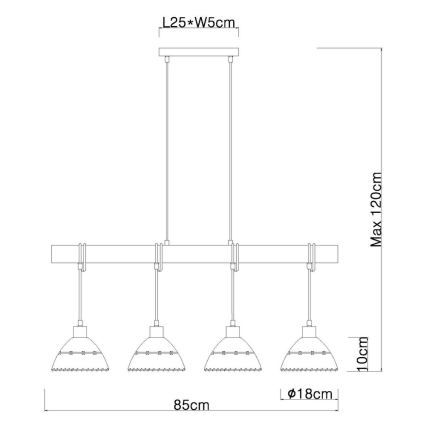 Globo - Luster na sajli 4xE27/60W/230V