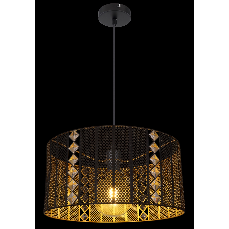 Globo - Luster na sajli 1xE27/60W/230V zlatna/crna