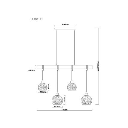 Globo - Luster na sajli 4xE27/40W/230V