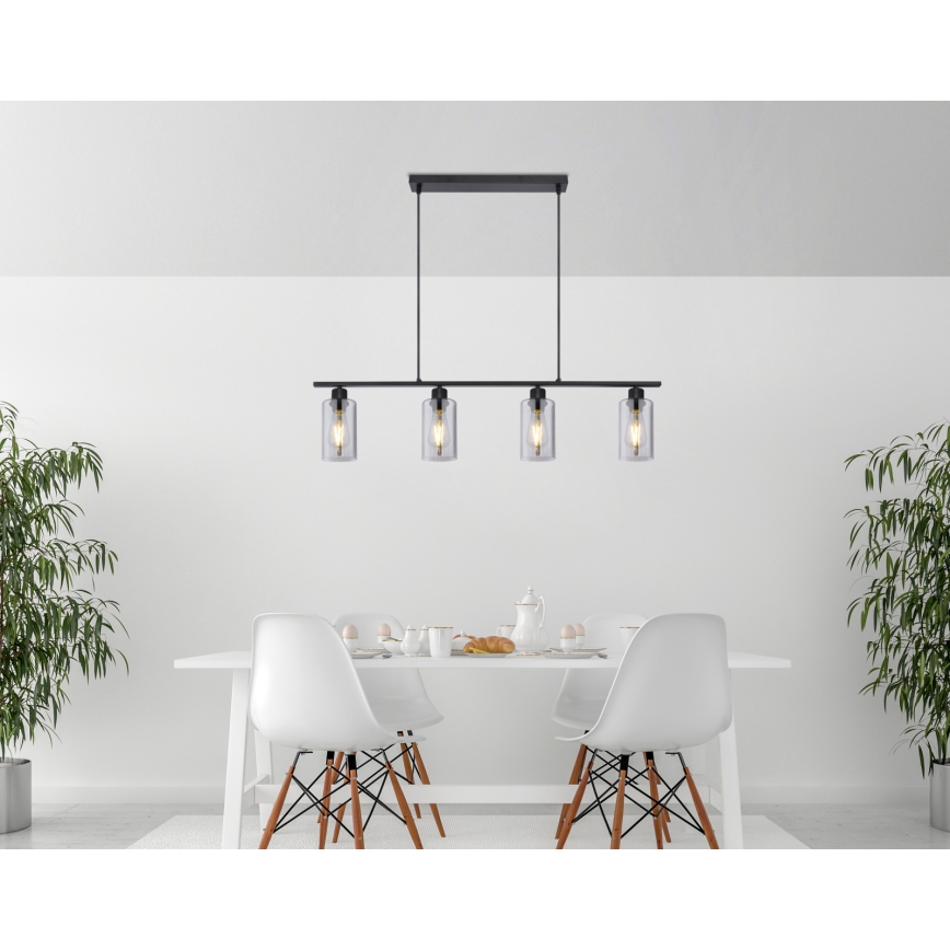 Globo - Luster na sajli 4xE27/60W/230V crna