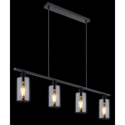 Globo - Luster na sajli 4xE27/60W/230V crna