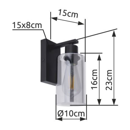 Globo - Zidna svjetiljka 1xE27/60W/230V crna