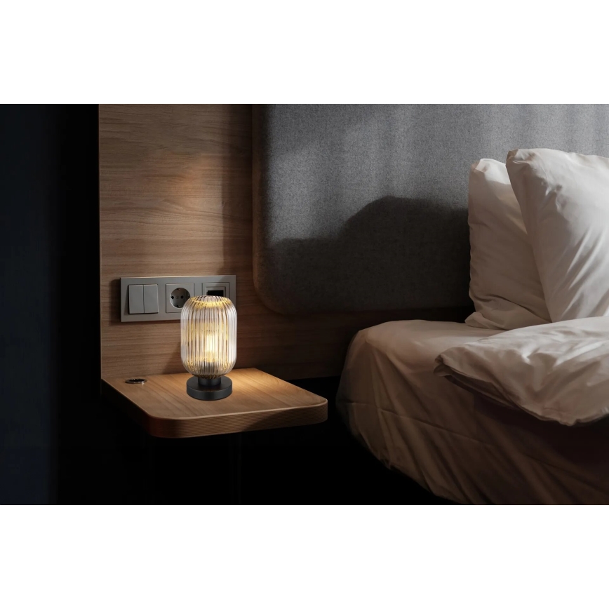 Globo - Stolna lampa 1xE27/40W/230V siva
