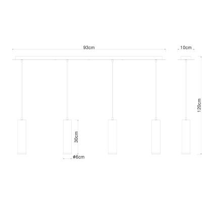 Globo - Luster na sajli 4xE27/60W/230V crno drvo