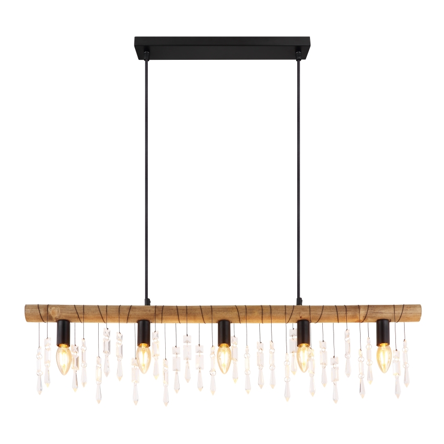 Globo 15532-5H - Luster na kablu KIRA 5xE14/40W/230V crna/smeđa