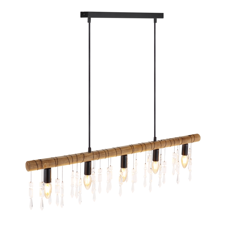 Globo 15532-5H - Luster na kablu KIRA 5xE14/40W/230V crna/smeđa