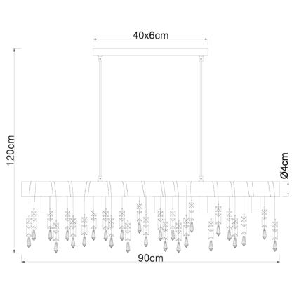 Globo 15532-5H - Luster na kablu KIRA 5xE14/40W/230V crna/smeđa