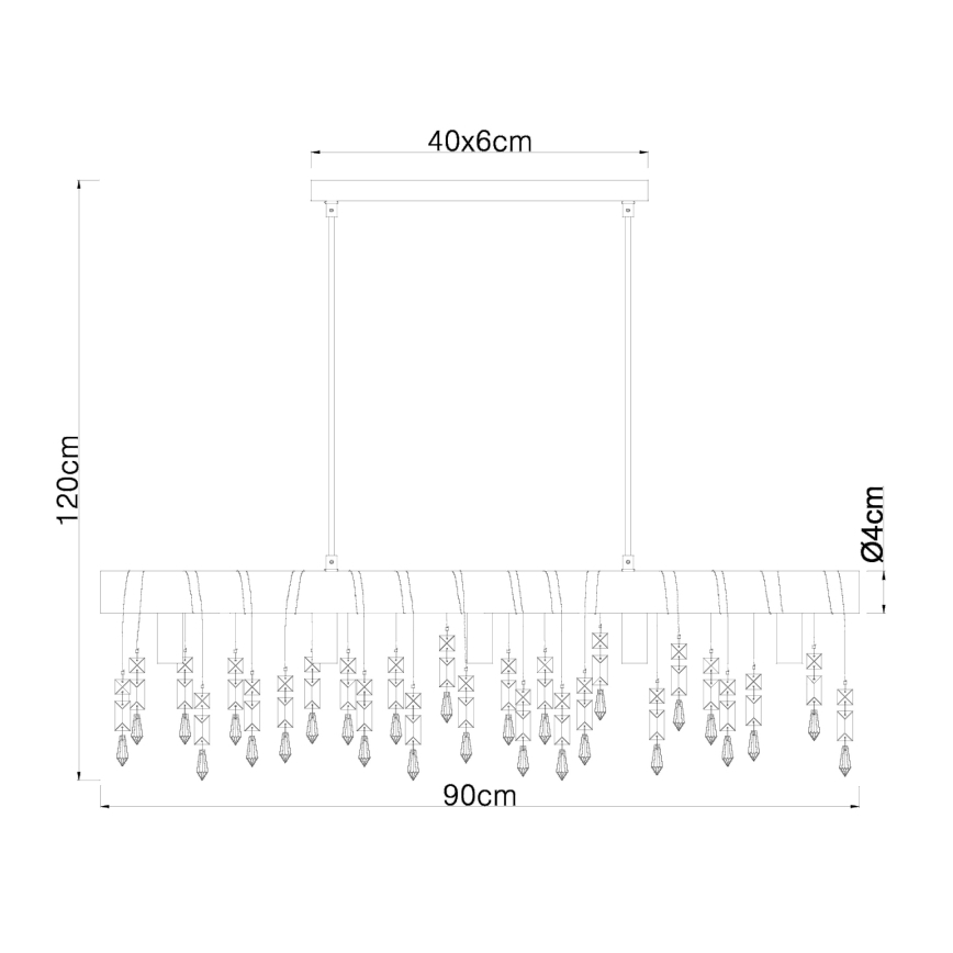 Globo 15532-5H - Luster na kablu KIRA 5xE14/40W/230V crna/smeđa
