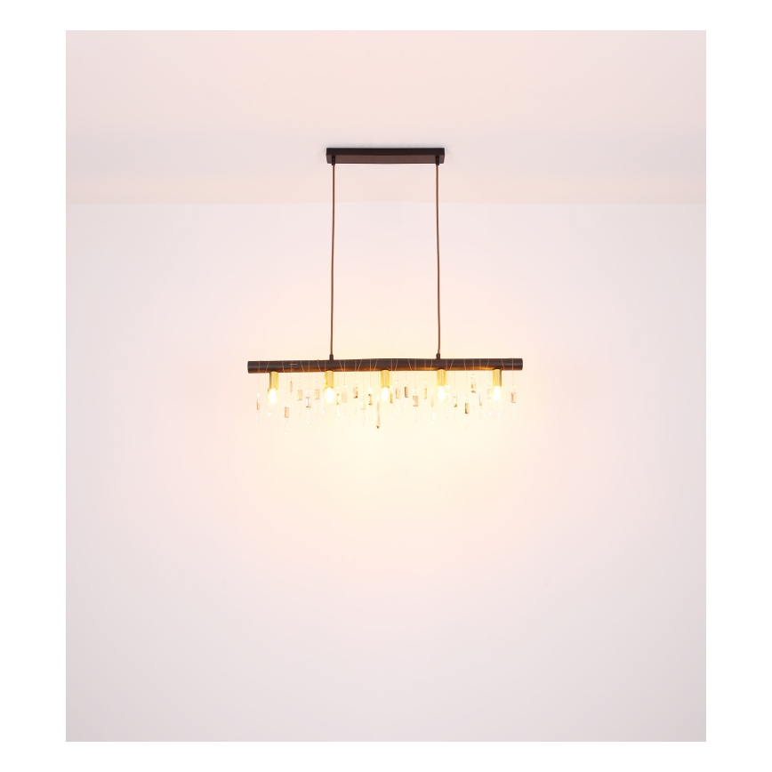 Globo 15532-5HB - Luster na sajli KIRA 5xE14/40W/230V crna
