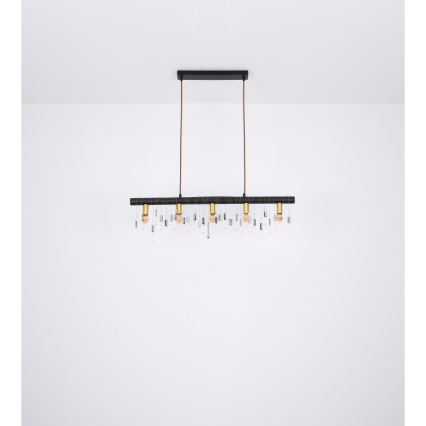 Globo 15532-5HB - Luster na sajli KIRA 5xE14/40W/230V crna