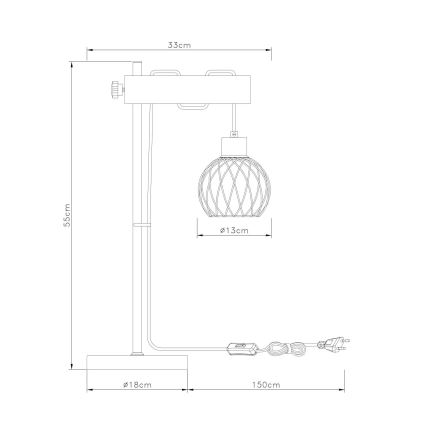 Globo - Stolna lampa 1xE27/15W/230V