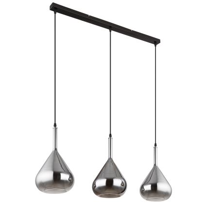 Globo - Luster na sajli 3xE27/60W/230V crna
