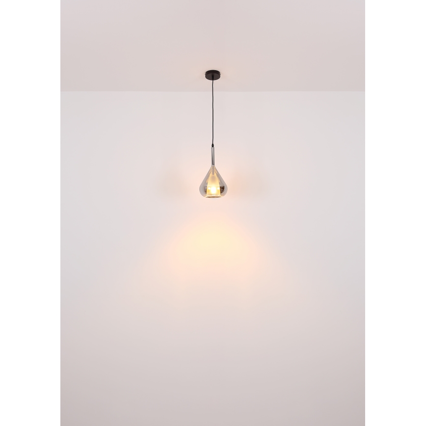 Globo - Luster na sajli 1xE27/60W/230V pr. 20 cm crna