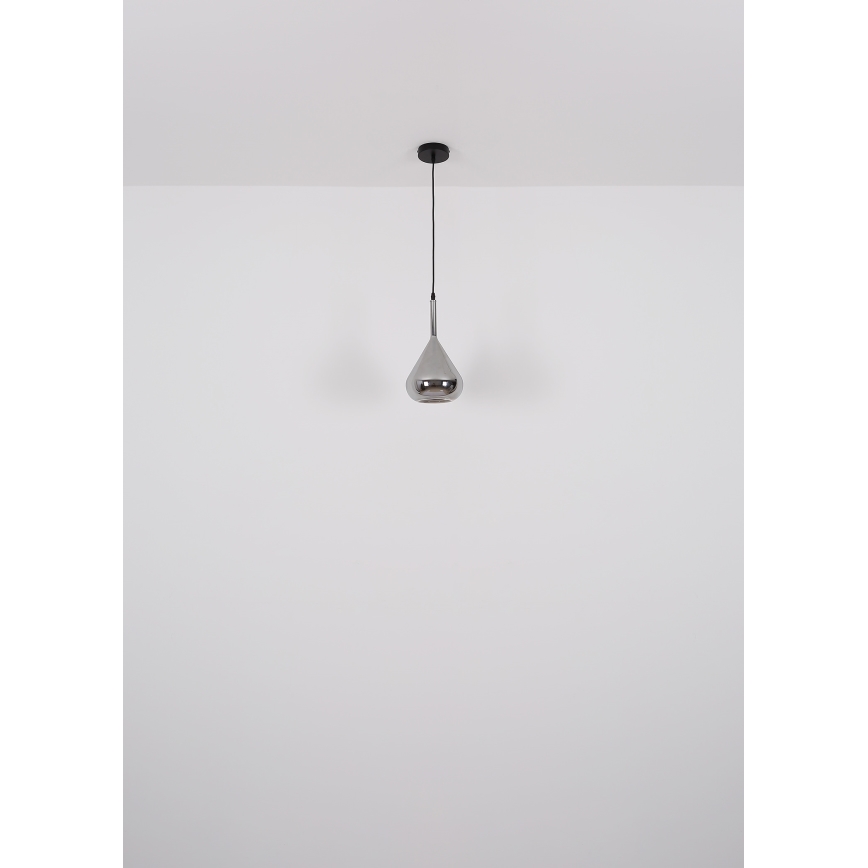 Globo - Luster na sajli 1xE27/60W/230V pr. 20 cm crna