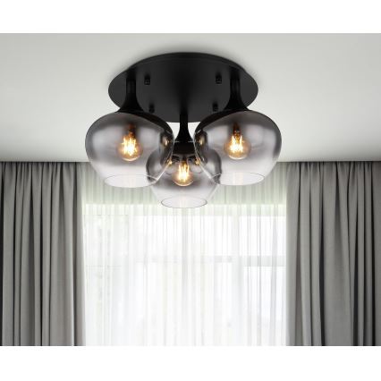 Globo - Nadgradni luster 3xE27/40W/230V pr. 45 cm crna