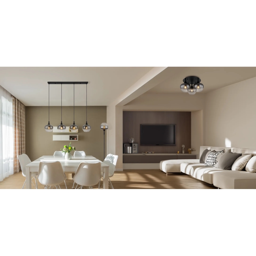 Globo - Nadgradni luster 3xE27/40W/230V pr. 45 cm crna