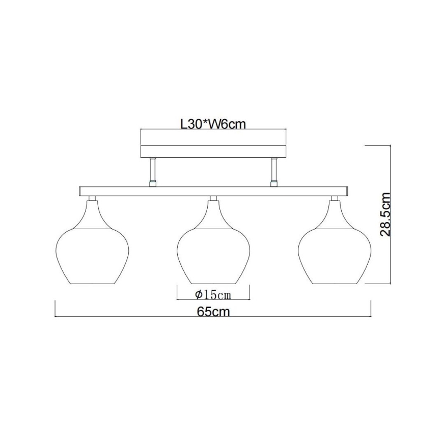 Globo - Nadgradni luster 3xE27/40W/230V crna