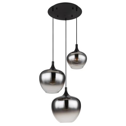 Globo - Luster na sajli 3xE27/40W/230V pr. 48 cm crna