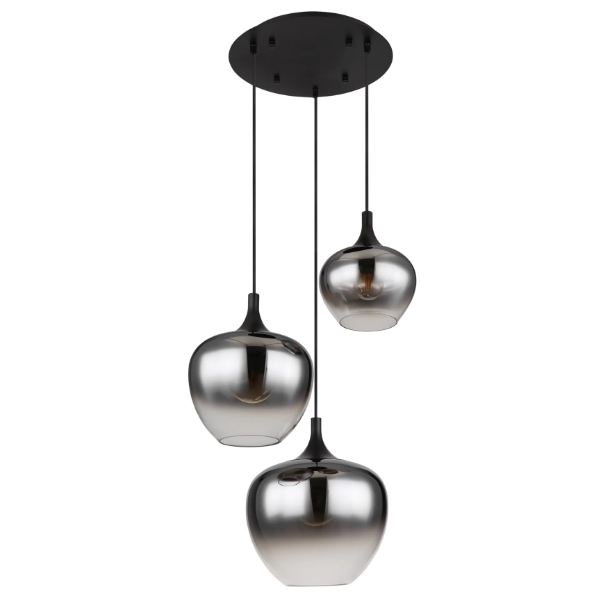 Globo - Luster na sajli 3xE27/40W/230V pr. 48 cm crna